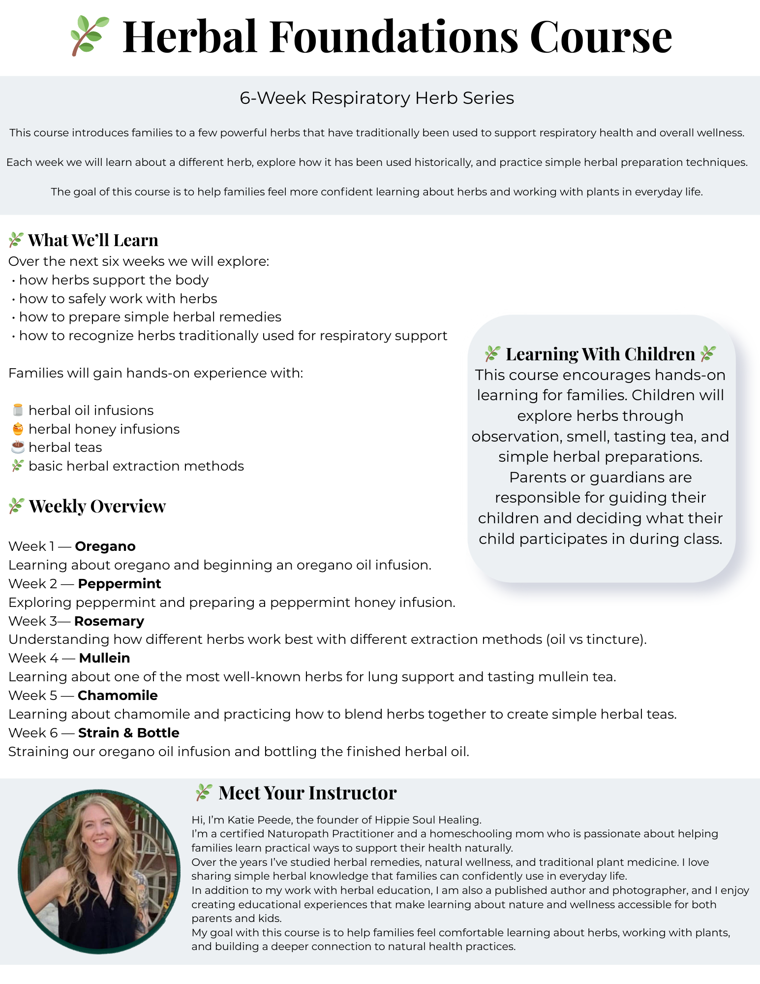Herbal Foundations Curriculum